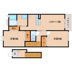 大和二見駅 徒歩6分 2階の物件間取画像